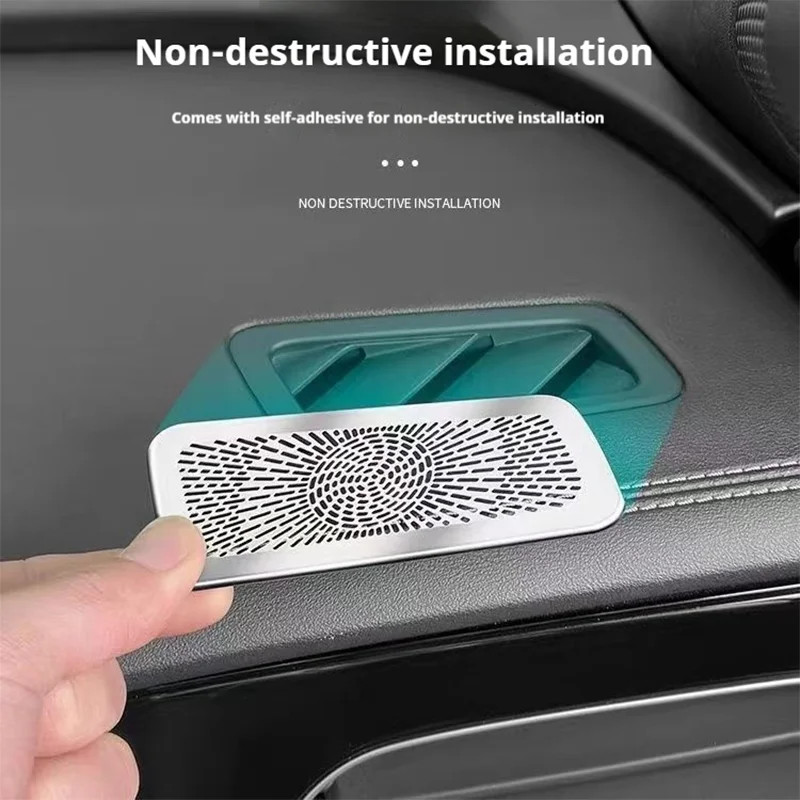 مناسبة ل BYD Seal 06DM-i غطاء غبار السيارة لمنفذ الهواء لوحة أدوات تعديل منفذ الهواء الفولاذ المقاوم للصدأ 2 قطعة #6