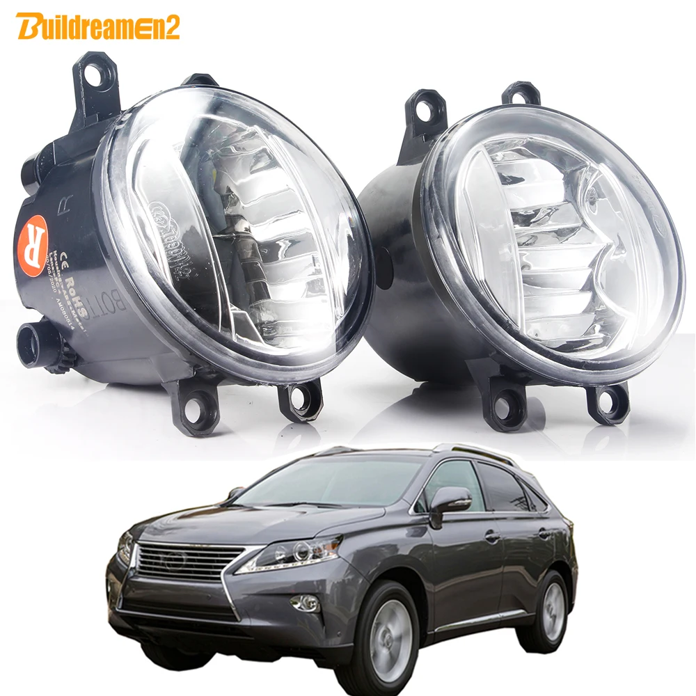 2 Pieces LED Fog Light Assembly For Lexus RX RX350 RX450h 2010 2011 2012 2013 2014 30W 3000LM Car Front Fog Driving Lamp DRL