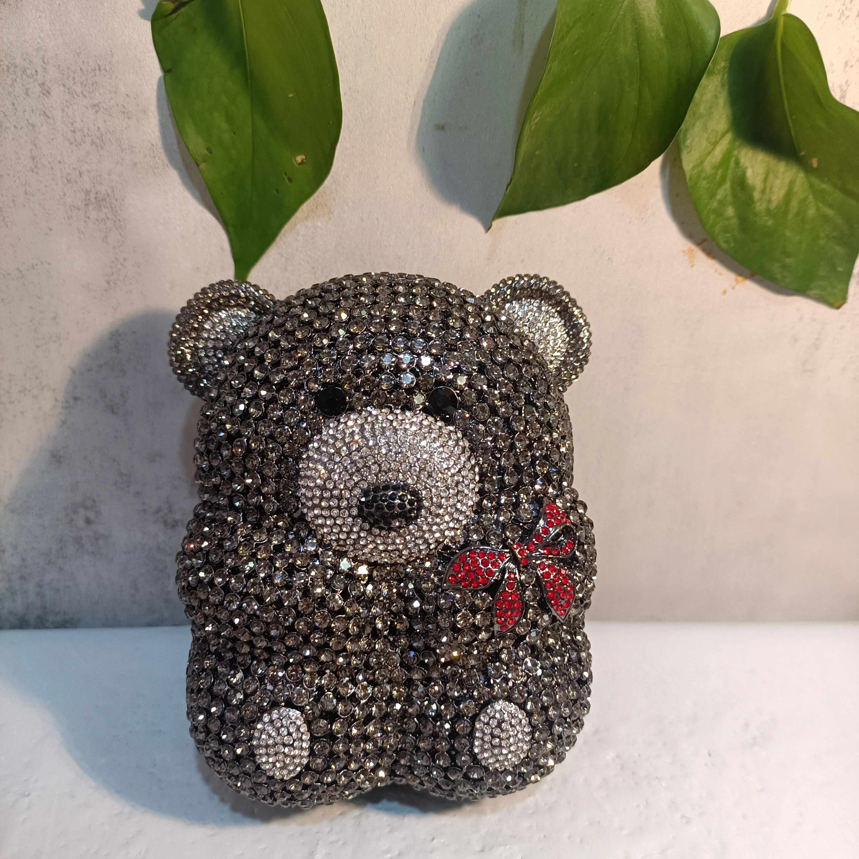 

XIYUAN Cute Brown Bear Party Dinner Evening Bag Women Animal Diamond Gala Handbag Wedding Bridal Banquet Cocktail Prom Purse