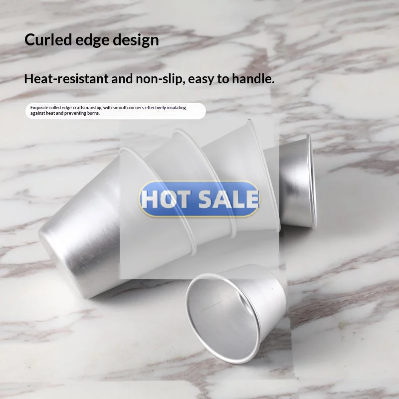 1Pc Optional Size Pastry Pudding Mold Decorating Tool Nonstick Baking Cups Metal Aluminum Pudding Mold Decorating Tool Cake Mol