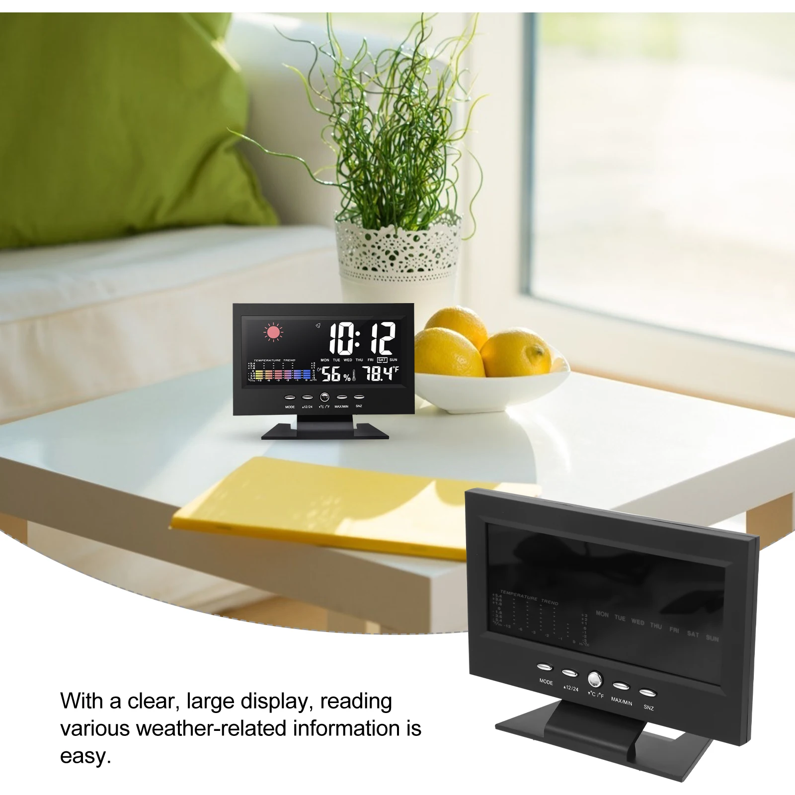 

1 Set Led Color Screen Alarm Clock With Calendar Voice Controlled Electronic Clock For Home Decor Desktop Gift Friends