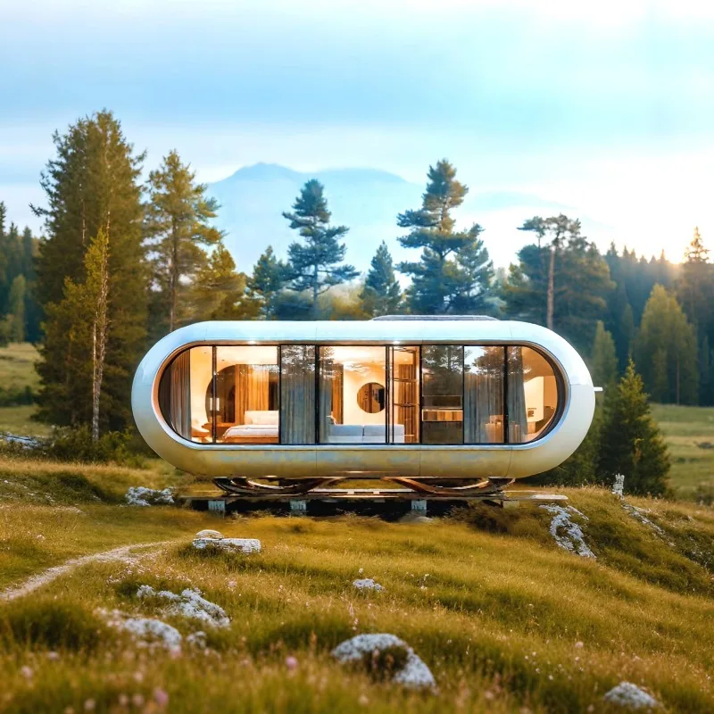 

2025 New Waterproof Mobile Prefab Steel Structure for Outdoor Resort Leisure Hotel Villa Bedroom Kitchen Apartment