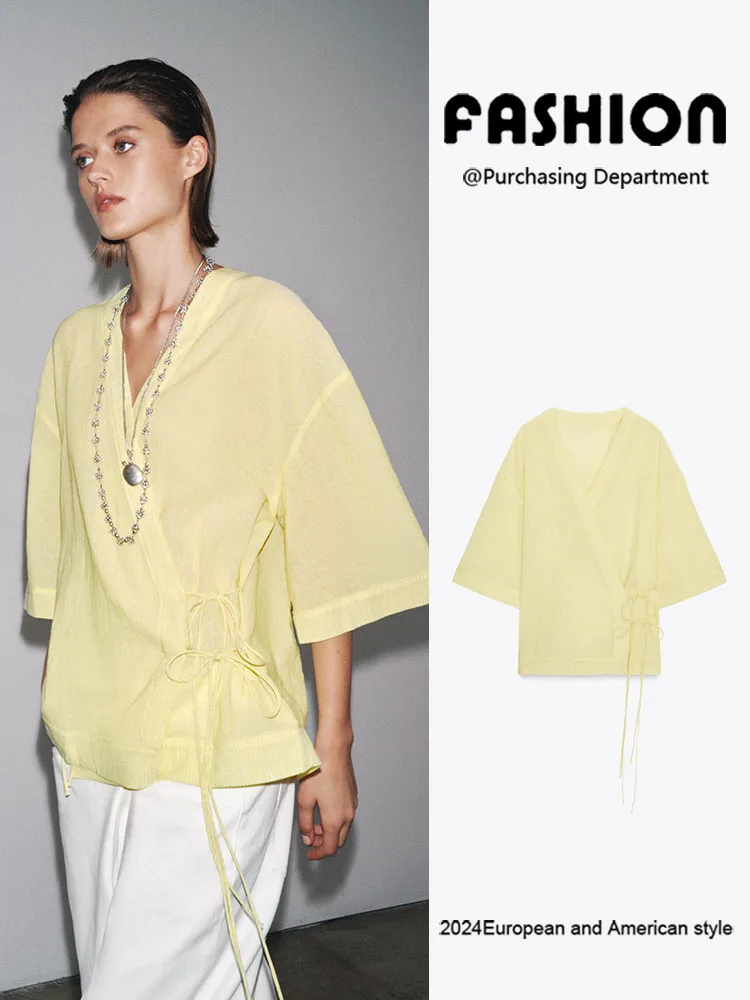 New Autumn Faion Women's Comfortable Stripe  Knot irt Coat Versatile Outerwear Ele Trendy Chinese Ethnic Sle