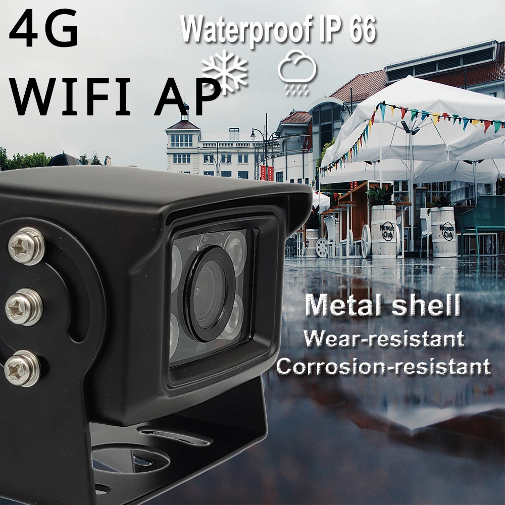 

Wifi Ap 5MP 2MP IP67 Waterproof Fleet Car Farm Wild Outdoor Mini CCTV Mifi 4G SIM Card 4G Lte IP Camera Audio Mic Camhipro