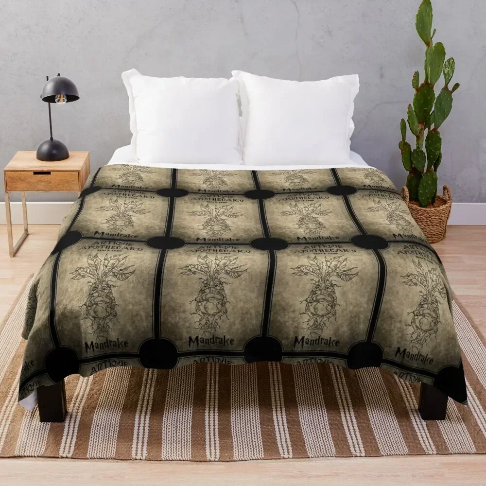 MANDRAKE APOTHECARY LABEL Throw Blanket Retros Blankets For Baby Plaid on the sofa halloween Blankets