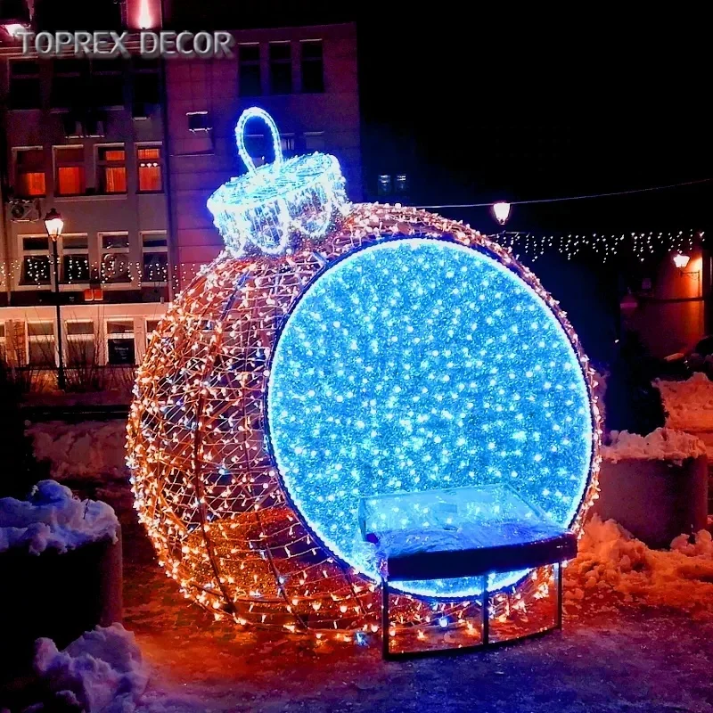 3d Waterproof Dmx Control Programmable Smart Led Light Big Light  Ball For Christmas Outdoor Decorate