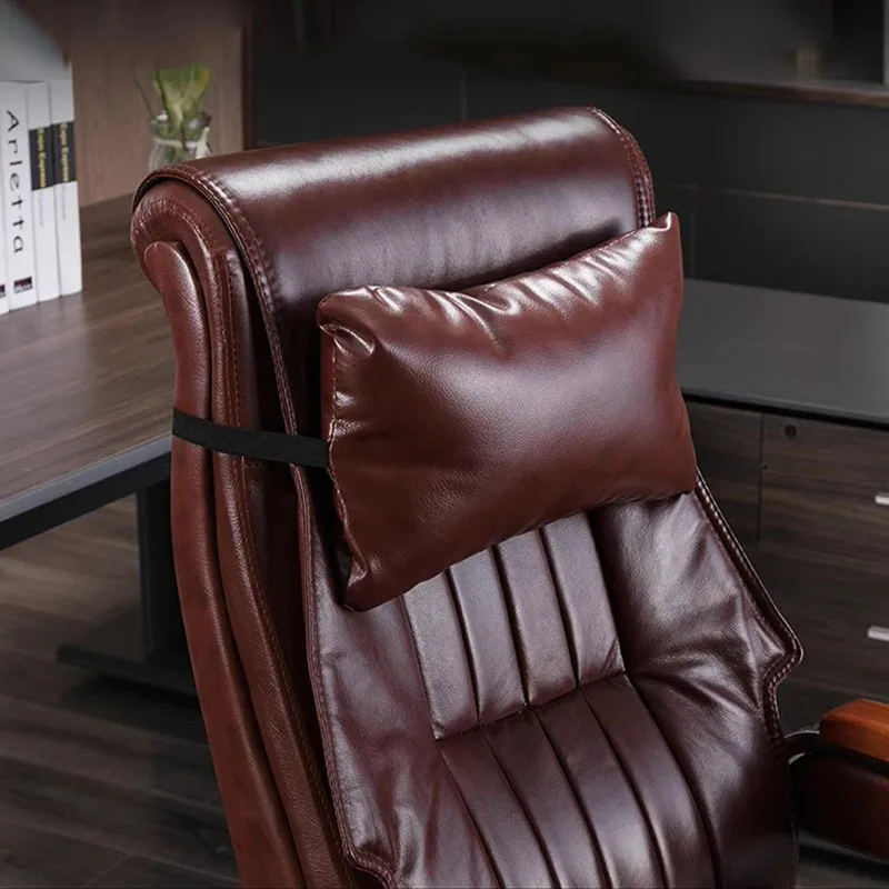 Fauteuil de Bureau Inclinable en Cuir, Design Roulant, Confortable, pour Ordinateur, Travail, Gamer, Mobilier de Maison