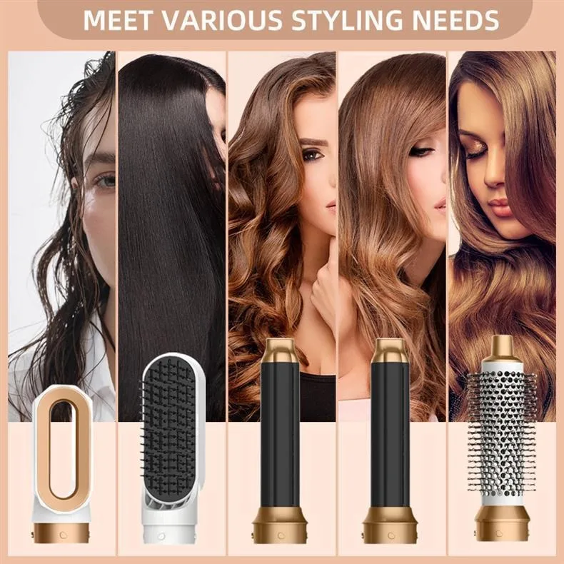 

New 5 in 1 Hair Dryer Brush Hot Comb Set Professional Curling Iron Hair Straightener Styling Tool For Professional Hair Dryer