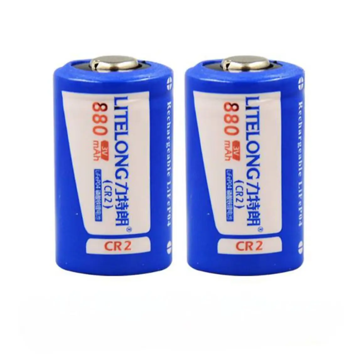 2pcs/lot High quality 3V 880mAh CR2 rechargeable battery 3V rechargeable lithium battery camera battery