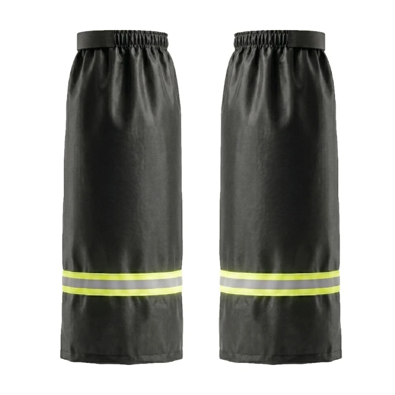 E65E Waterproof Lower Leg Covers with Adjustable Fit and Gathered Top, Reflective 55 Pair for Rain Travel, Commutes, and