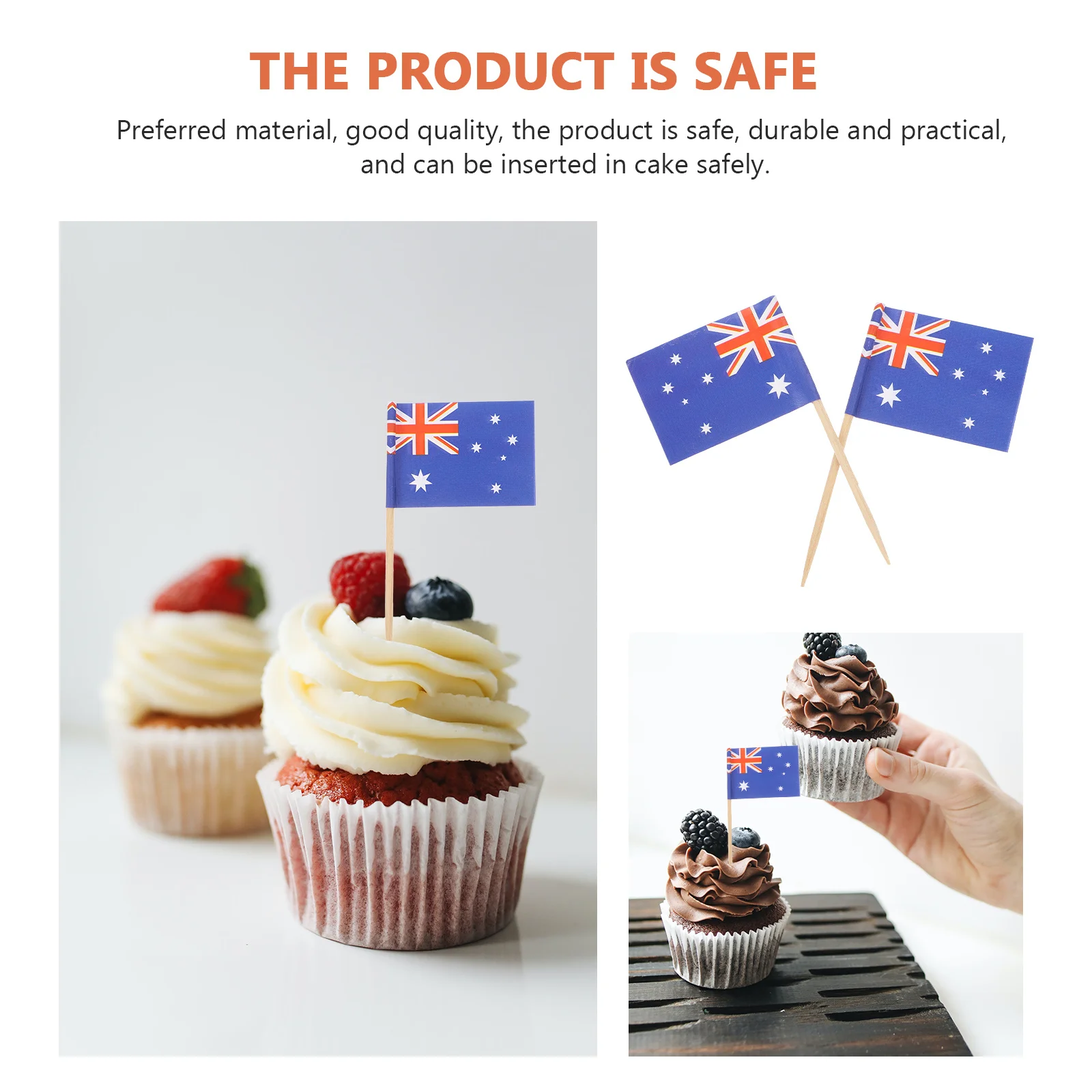 

100Pcs Flag Toothpicks Cake Topper Chic Colorful Cupcake Picks Party Decoration Fun Food Picks Flag Cake Toppers