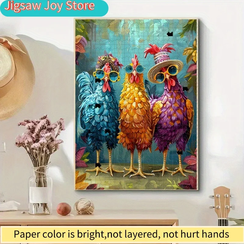

Chicken, Glasses, Hat, Plant Puzzle 500pcs/1000pcs Puzzle - Interactive Family Game, College Roommate Interaction - Mental Cha