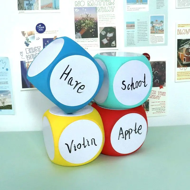 4x4 Inch Dry Erase Cube Multipurpose White Boards Dice Cube Educational Dice Write on Wipe Off Dry Erase Block Cube Dice