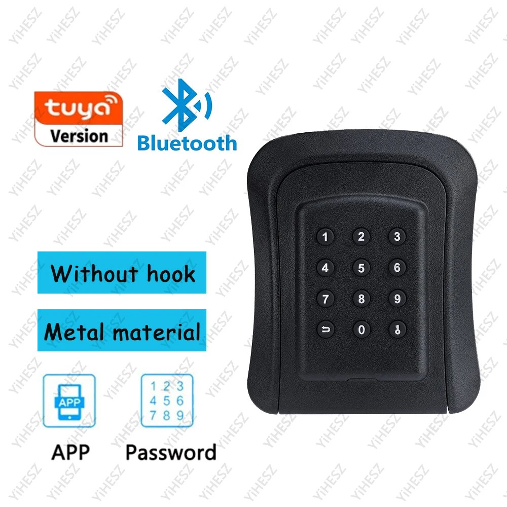 Tuya/TTlock Smart Key Box Password Outdoor IP65 Waterproof Anti-theft Key Safe Security Intelligent Zinc Alloy Smart Wall Mount