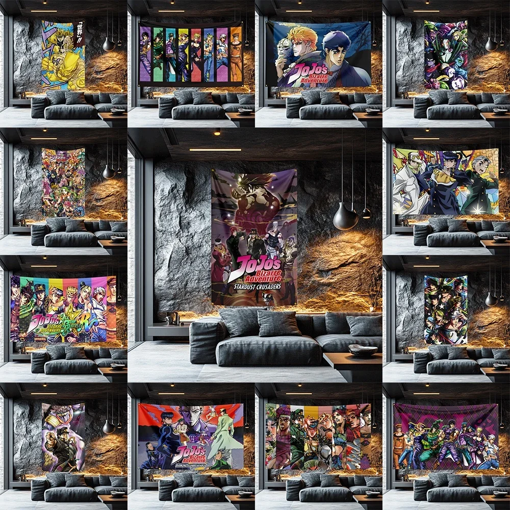JoJo's Bizarre Adventure Tribute Movie Flag  Polyester Decorative Banner For Man Cave Wall Decor Cinema Fan Gift