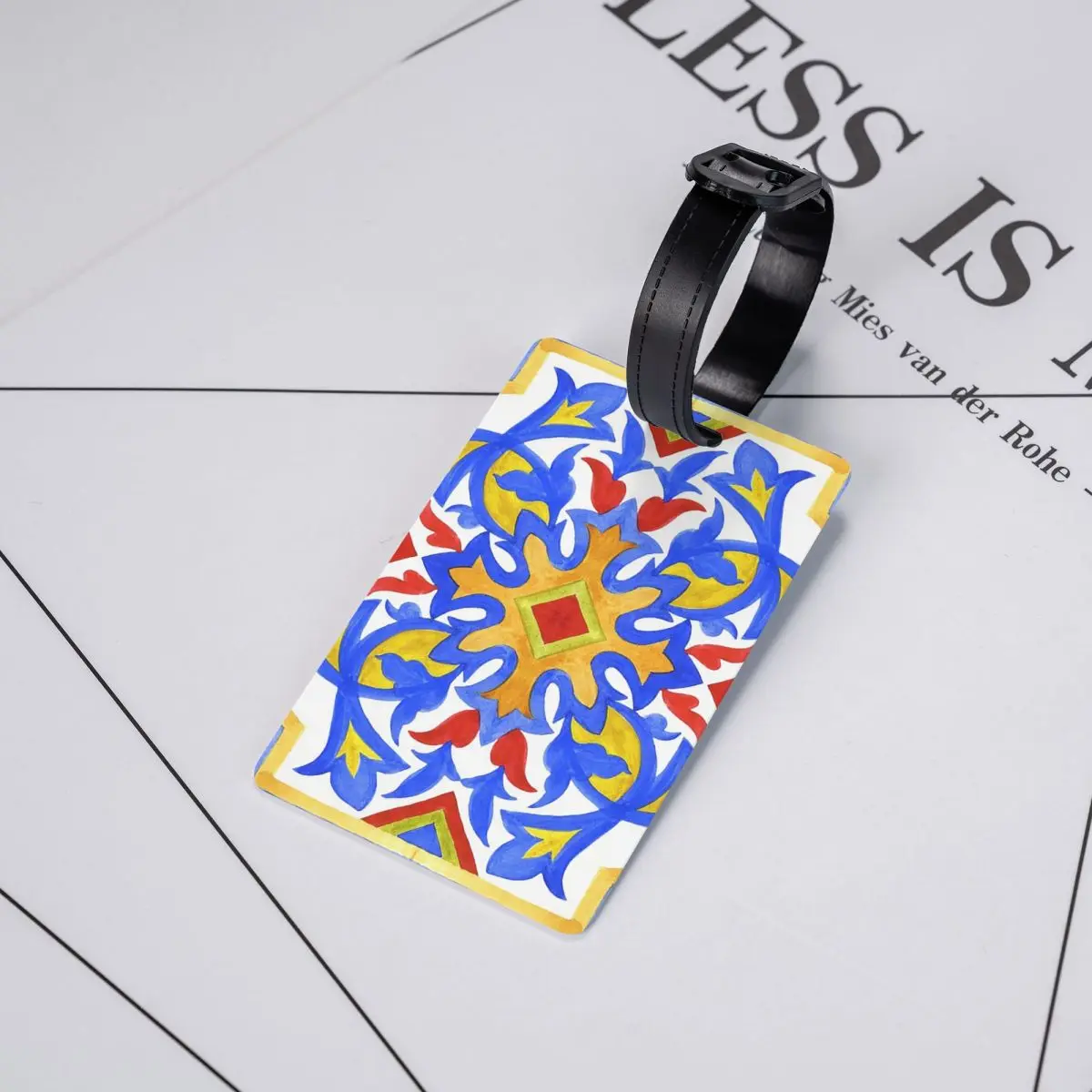 

Portuguese Azulejo Tiles Luggage Tags Suitcase Accessories Travel Baggage Boarding Tag Label Holder ID Name Address