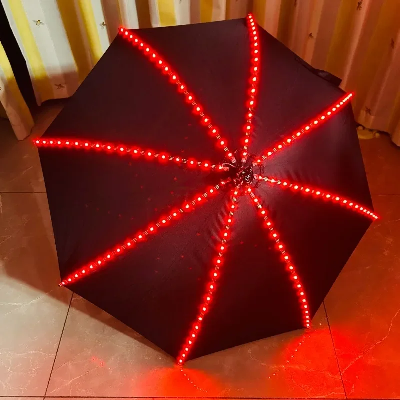 Colorful LED Light Umbrella Variety of Modes Light Bar Party Festival Performance Creative Supplies Props Umbrella Show Shooting