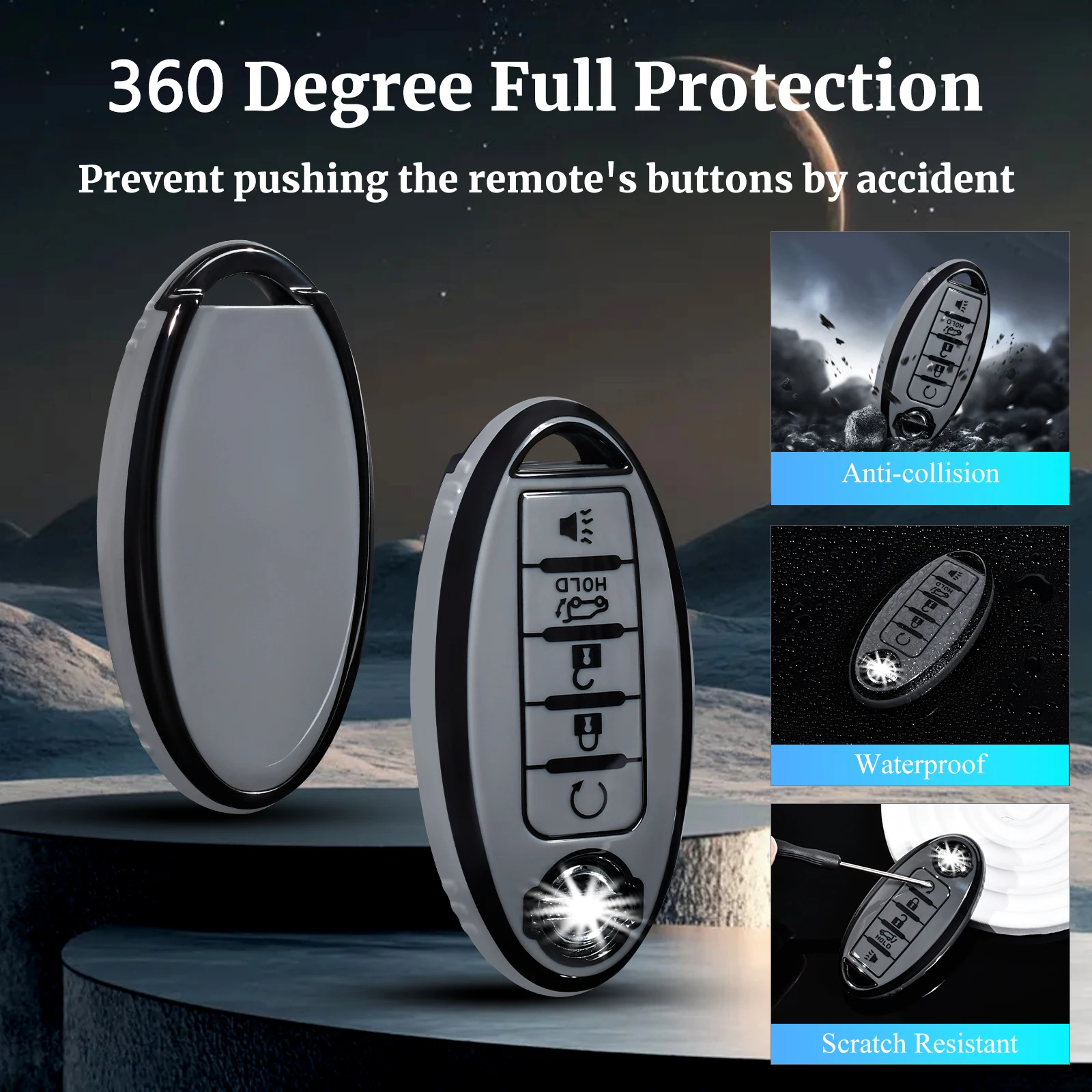 حافظة مفاتيح ناعمة من مادة البولي يوريثان الحراري لنيسان إنفينيتي روج ألتيما كويست باثفندر سينترا باترول CIMA Fuga Armada Teana Murano Titan مفتاح السيارة