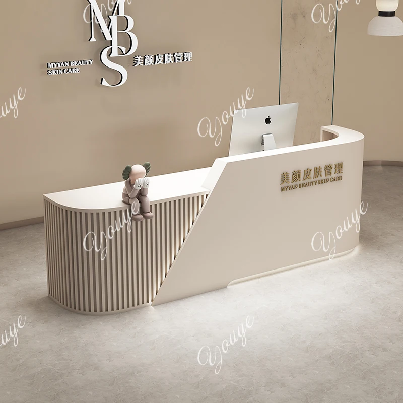 Beauty salon checkout page Clothing store Modern front desk Arc training institution Reception desk L-shaped corner