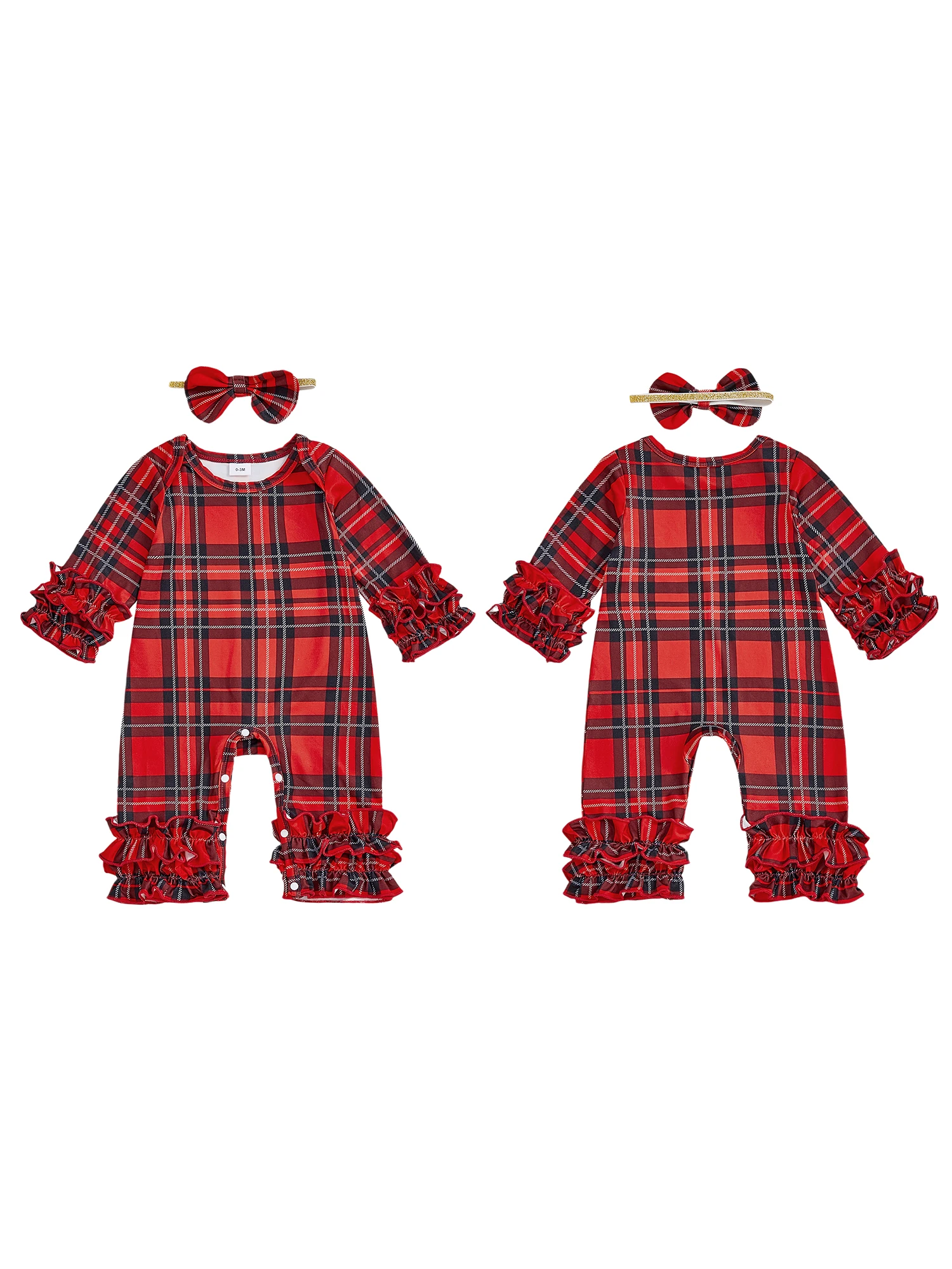 

Очаровательный комплект из 2 предметов для маленьких девочек. Стильный клетчатый комбинезон с длинными рукавами и круглым вырезом с подходящей повязкой на голову с бантом для полного образа.