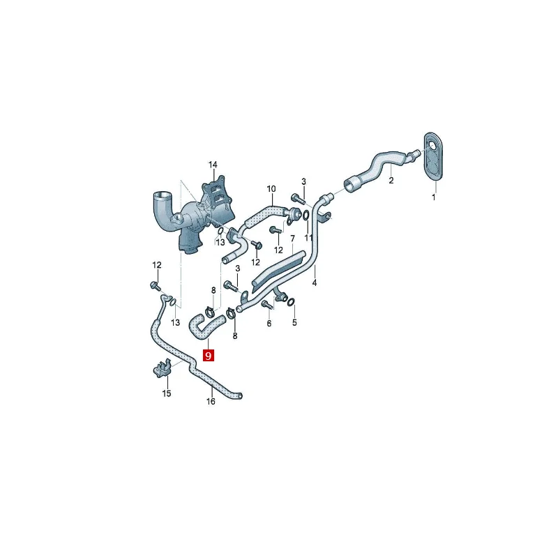 A4L Q5 A6L Q5L Q5L Sportback A7L Huiang coolant water pipe, turbocharged small water pipe 06L121051D 06L121051C