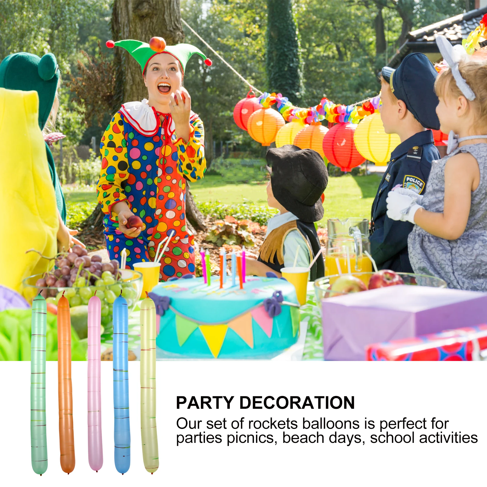 

1 set Rockets Balloons 100Cm Latex Air Balloon For Party Festival Decor Outdoor With Straws Balloons Pack