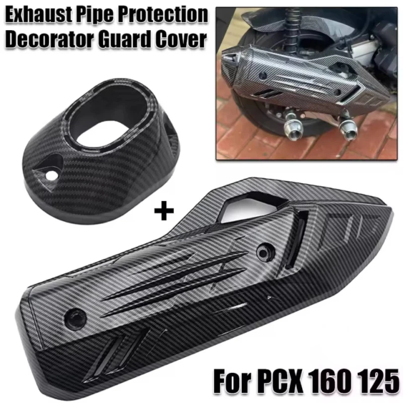 Cover Cowl Protector Tail Cover Accessories For Honda PCX160 2021-2024 PCX 160 2023 2022 Motorcycle Carbon Fiber Exhaust Pipe