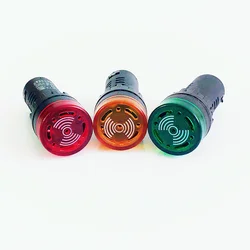 LED Active Buzzer Beep Alarm Indicator 1pc AD16-22SM 12V 24V 110V 220V 380V  Red Green Yellow Black 22mm Flash Signal Light