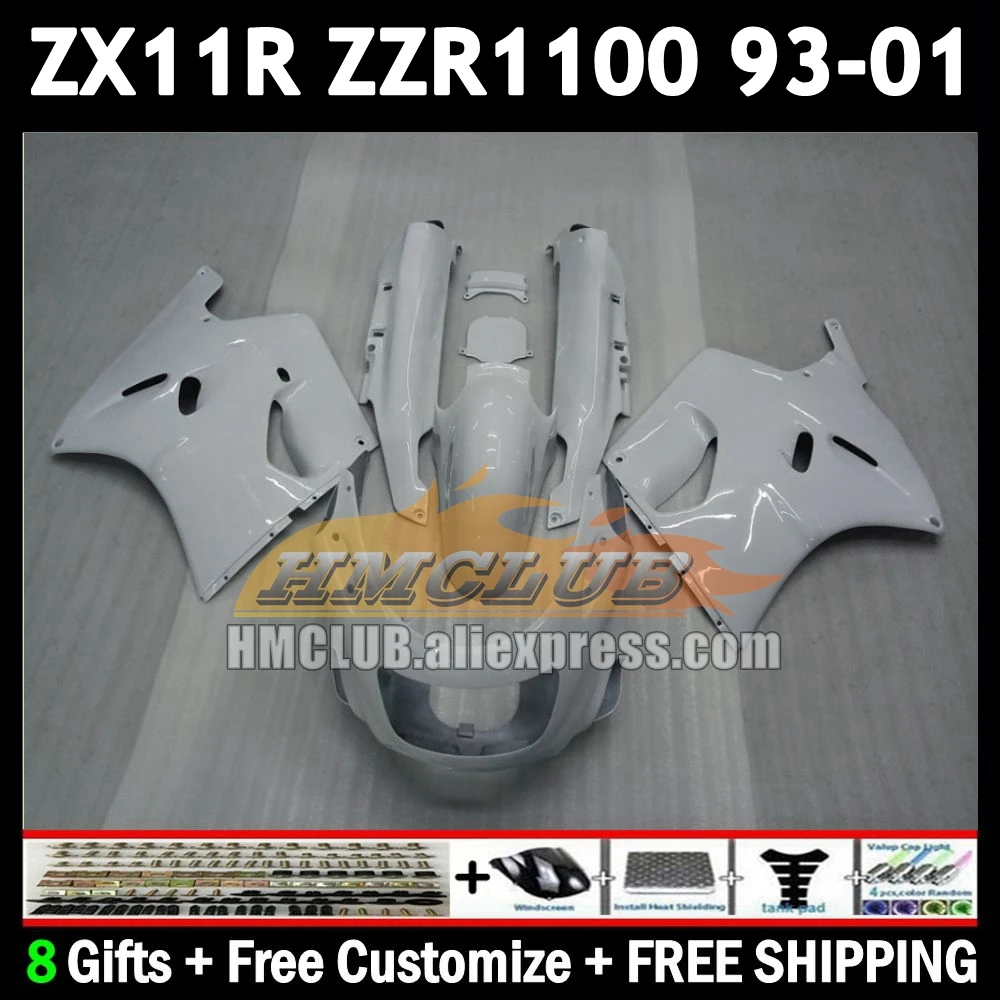 ZX11 For KAWASAKI NINJA ZX-11R ZZR 1100 gloss white ZX 11 11R 174No.109 ZZR1100 ZX11R 93 94 95 96 97 1998 1999 2000 2001 Fairing