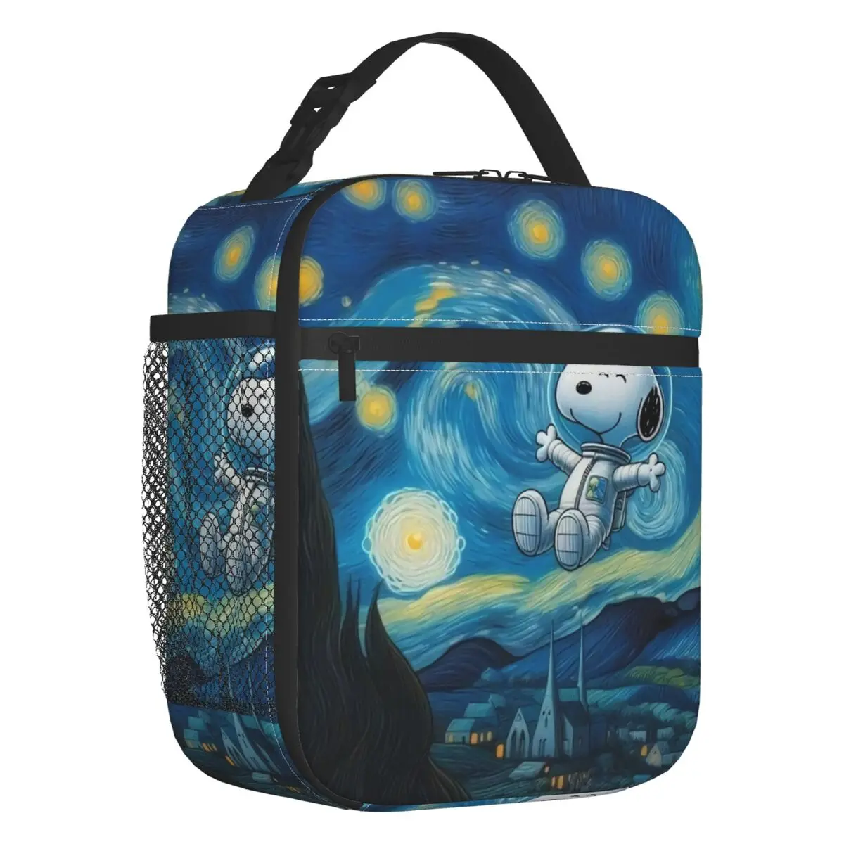 Custom S-Snoopys The Starry Night Insulated Lunch Bag for Women Portable Cooler Thermal Lunch Box Beach Camping Travel