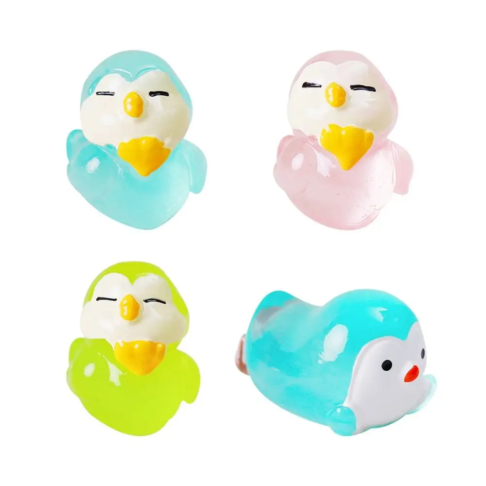 Creative DIY Doll House Luminous Penguin Fairy Gardening Mini Penguin Ornaments Gift Miniature Figurines