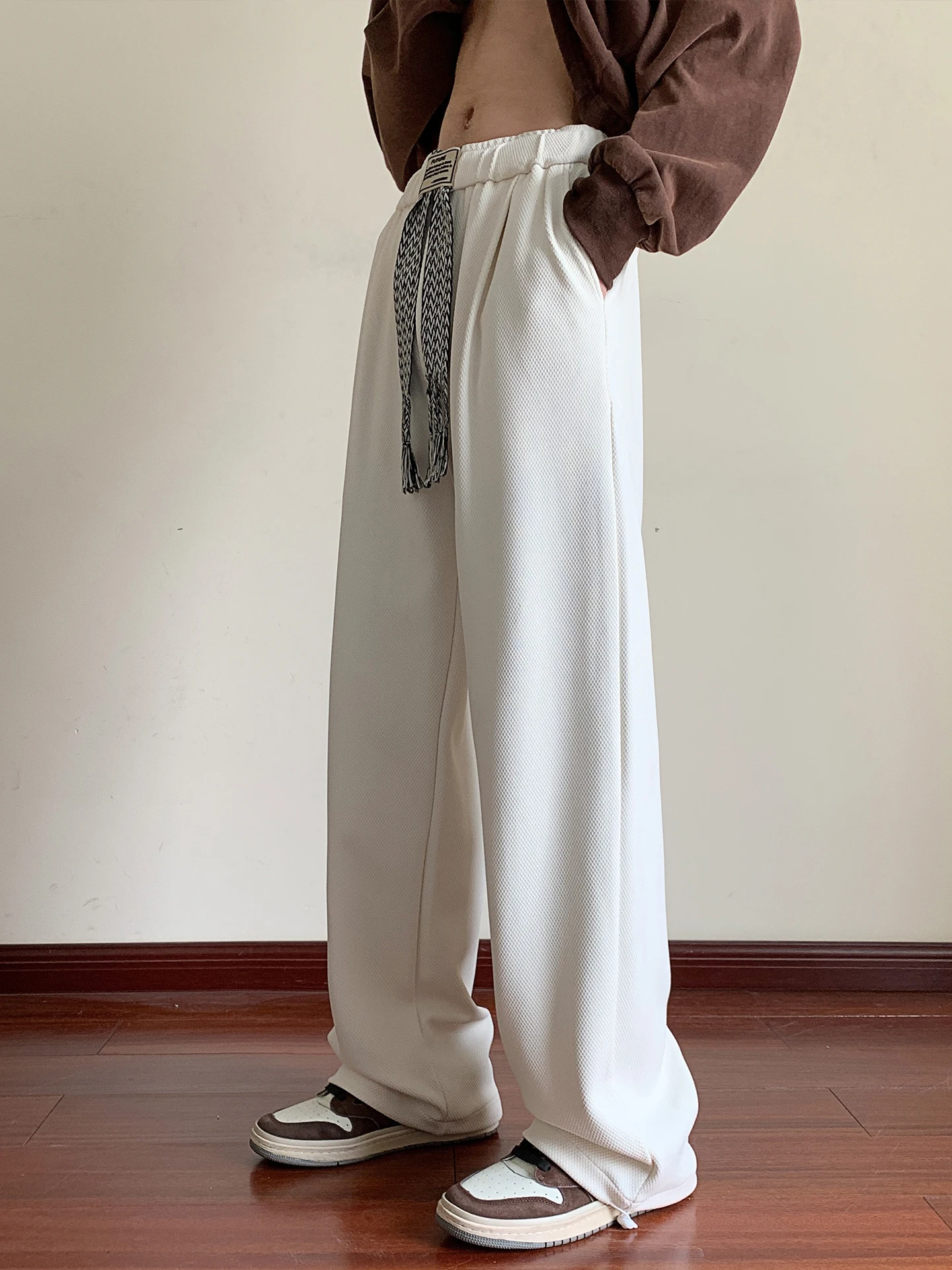 

Мужские повседневные спортивные брюки из плотной ткани с узором «Ананас», свободные, прямого кроя, больших размеров, модные весенние джоггеры