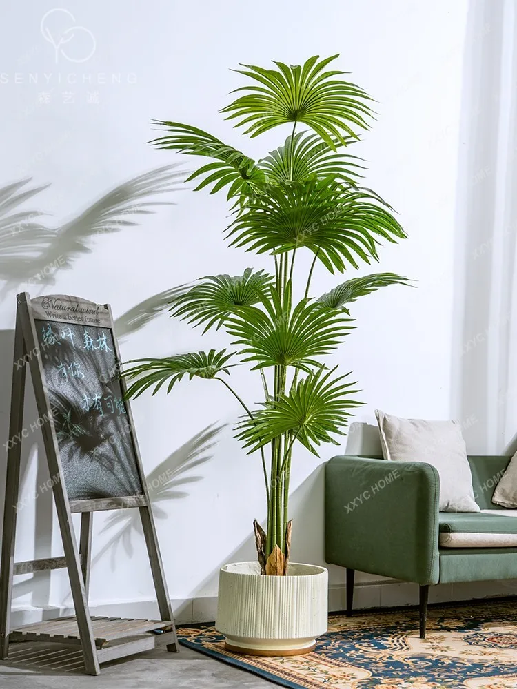 Imitative Tree Plant Chinese Fan Palm Fan Sunflower Palm Tree Fake Trees Green Plant Indoor Living Room Landscaping Decoration