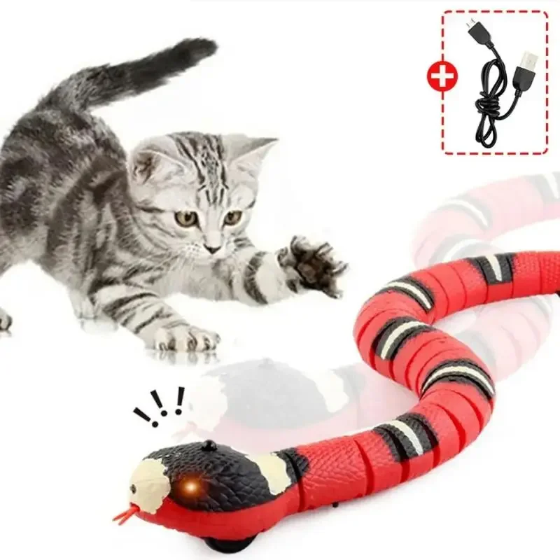 Smart Sensing Cat Toys Usb Rechargeable For Cats Kitten Indoor Play Kitten Toy Interactive Automatic Eletronic Snake Cat Teaser