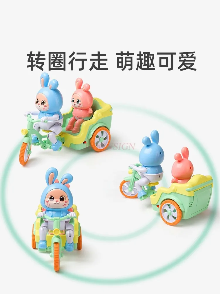 Juguete eléctrico para niños, triciclo con forma de conejo, nueva bicicleta musical para bebés de 0 a 3 años