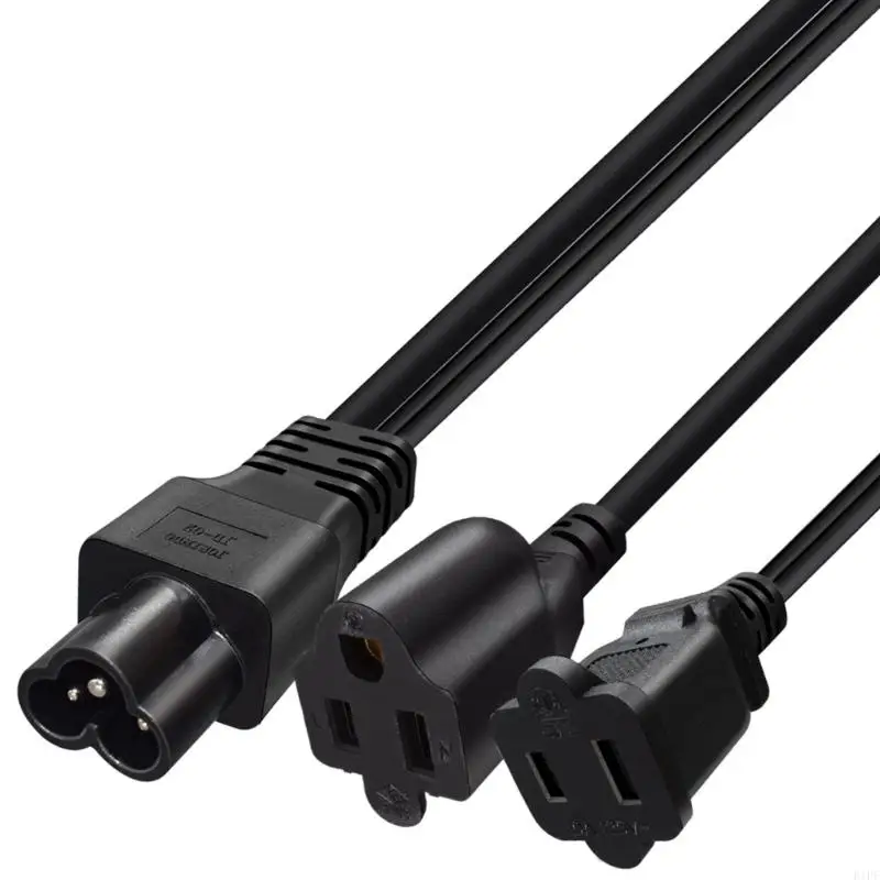 E1PF Short Distance Power Splitter Cable IEC320 Input To NEMA 1 15R And 5 15R Outputs 30cm Length