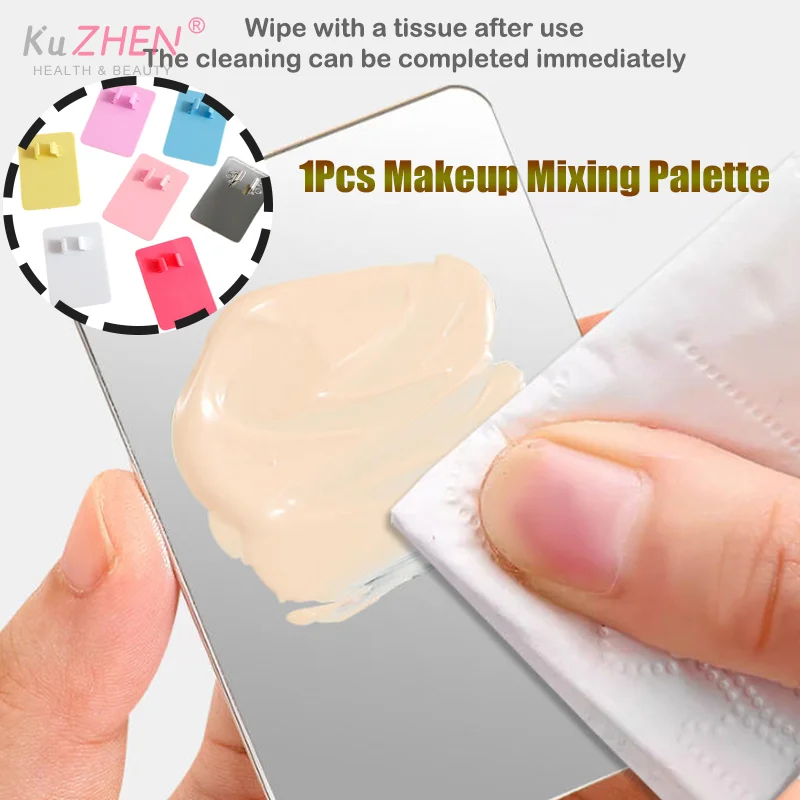 1 * bandeja de paleta colorida anel de mistura espátula de toner de maquiagem mistura líquida fundação creme mistura ferramenta de maquiagem cosmética