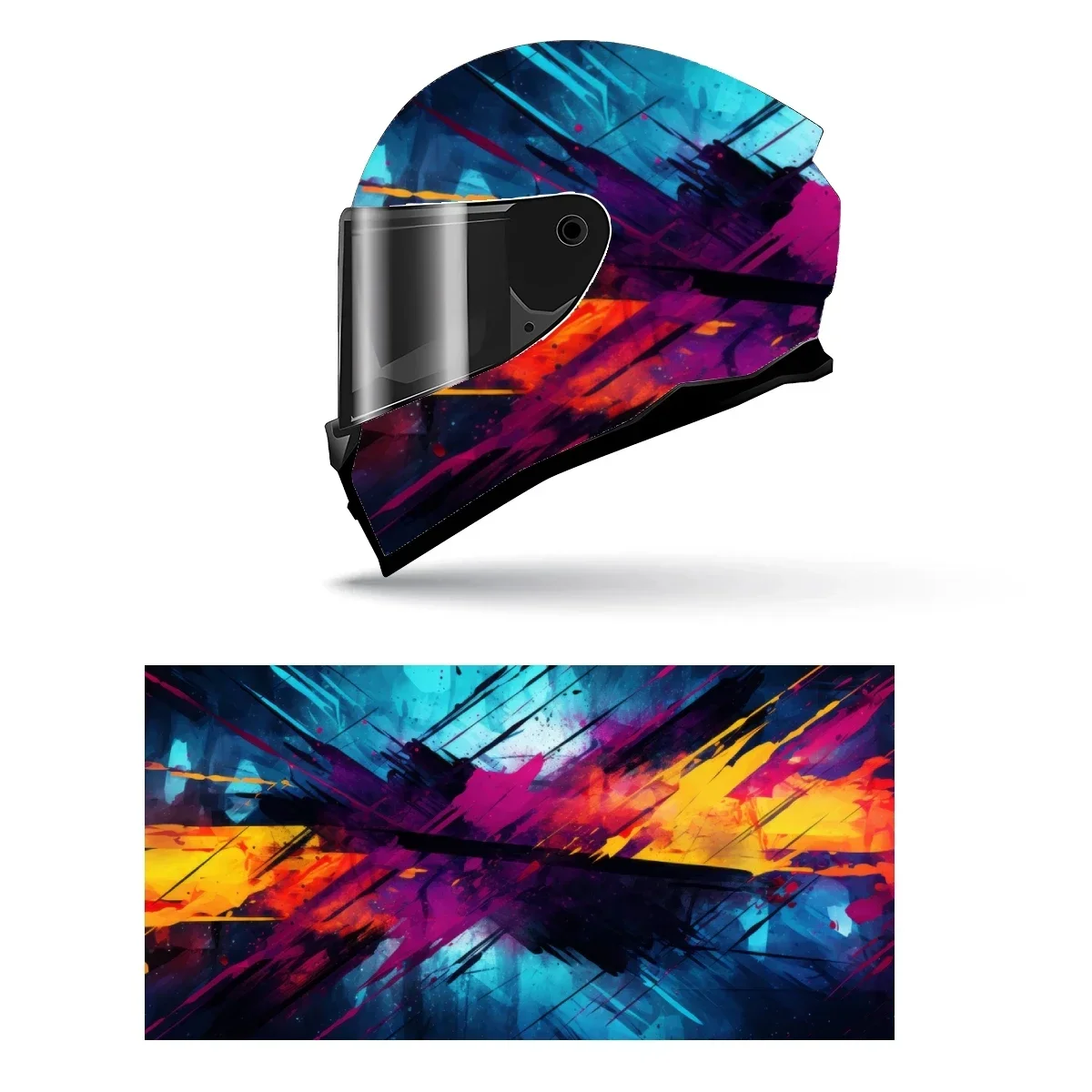 

Abstract Triangles Squares Full Helmet Wrap Sticker Motorcycle Helmet Racing Graphic Decal Vinyl Wrap Helmet Decorative Sticker