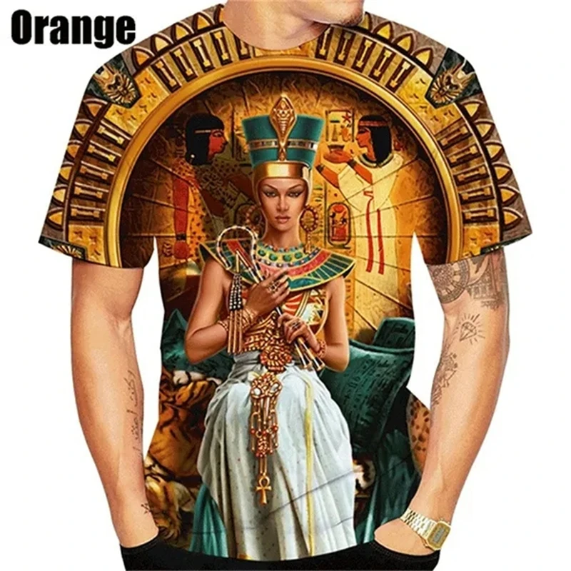 Ancient Horus Egyptian God Eye Of Egypt Pharaoh Anubis Face 3d Printed T-shirt Men Women Vintage Harajuku Short Sleeve Tees Tops