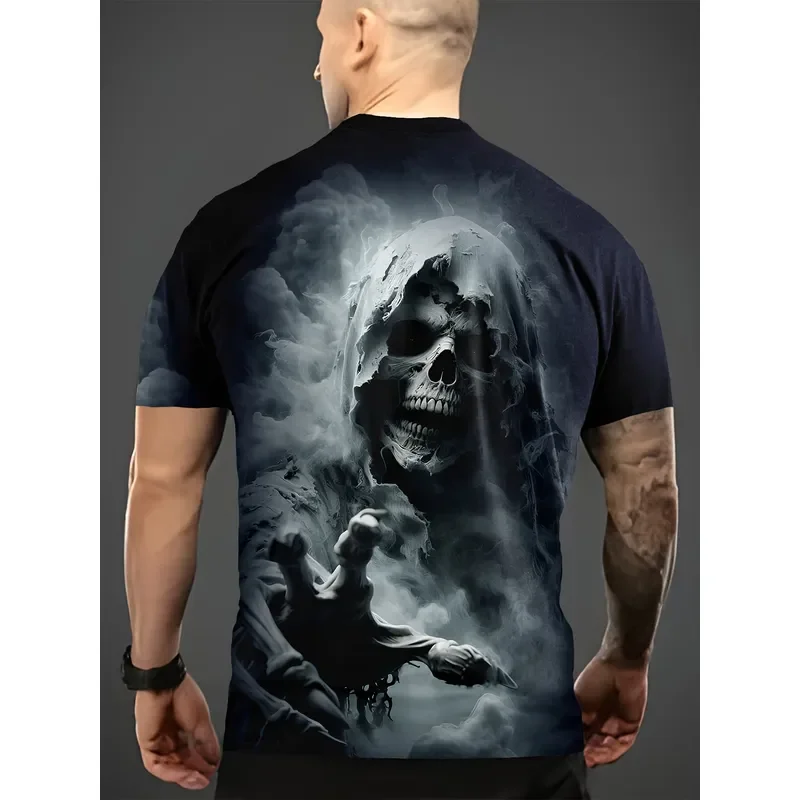for Summer Leisure Outdoor Sports Short Sleeve White Cloth Skeleton 3D Printed T Shirt Suitable for Outdoor Sports and Home