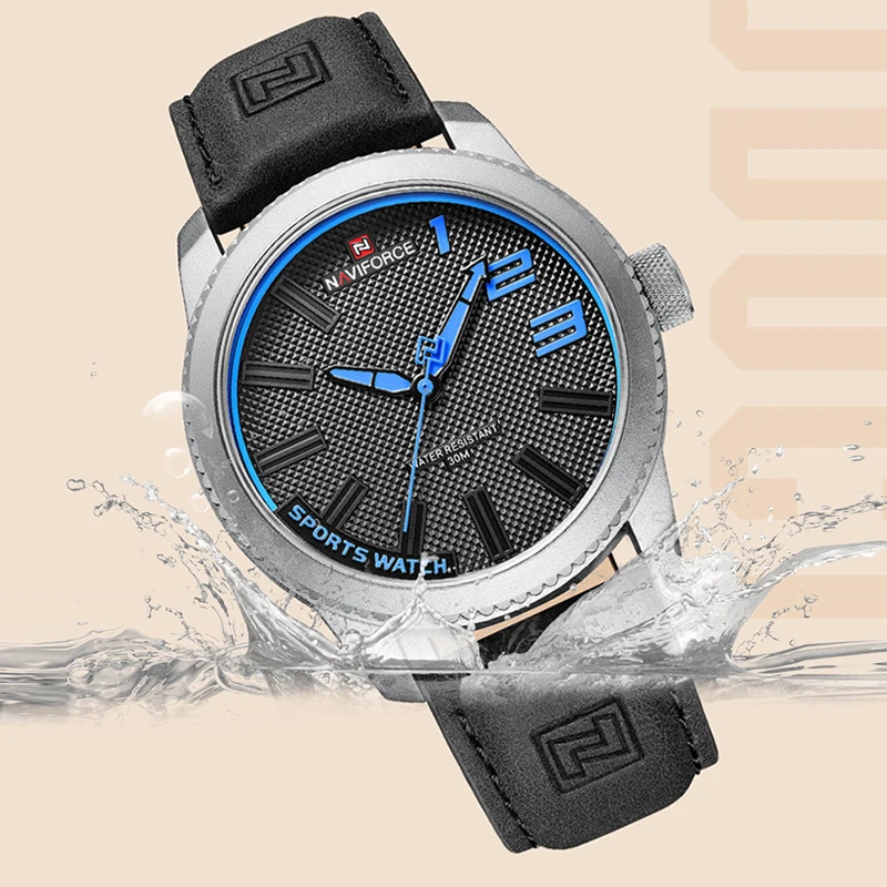 NAVIFORCE New Casual Quartz Watch for Men Military Sport Leather Waterproof Watches Classic Business Man Clock Relogio Masculino