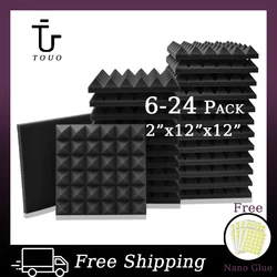 TOUO Studio Acoustic Foam Panel 6/12/24 Pcs Soundproof  Foam Board For KTV Room Sound Proof Foam Panels Sponge Pad