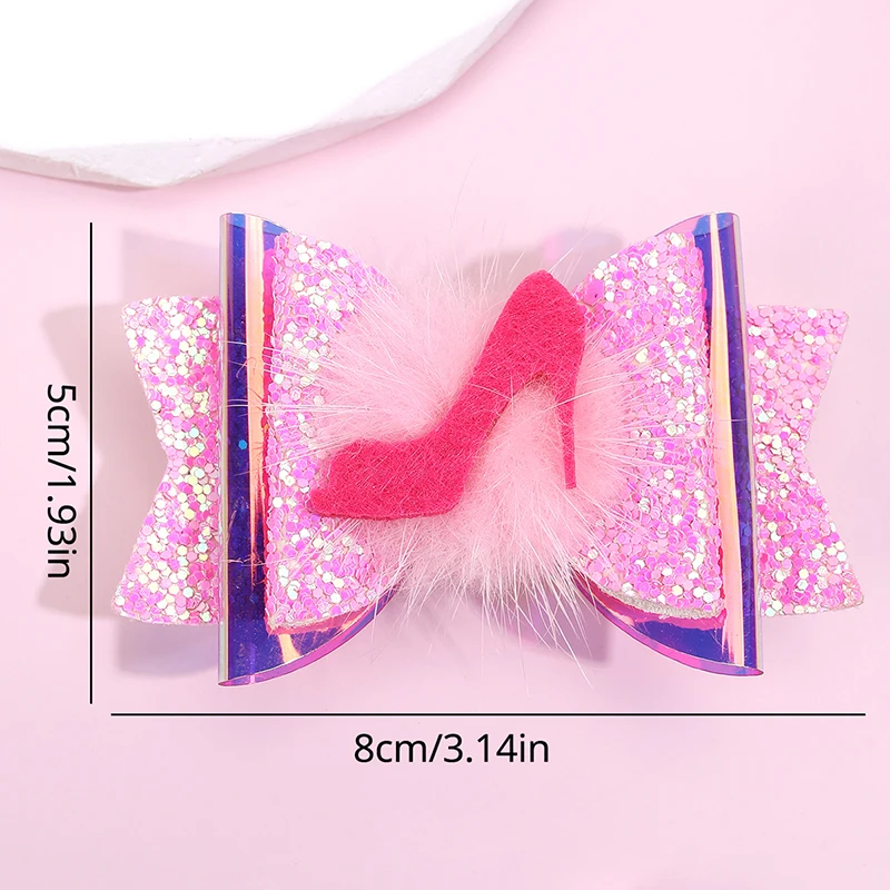 Oaoleer 2Pcs/set Cute Glitter Love Wings Hairpin For Kids Girls Red Lip Glitter Hair Bow Clips Baby Hair Accessories Headdress