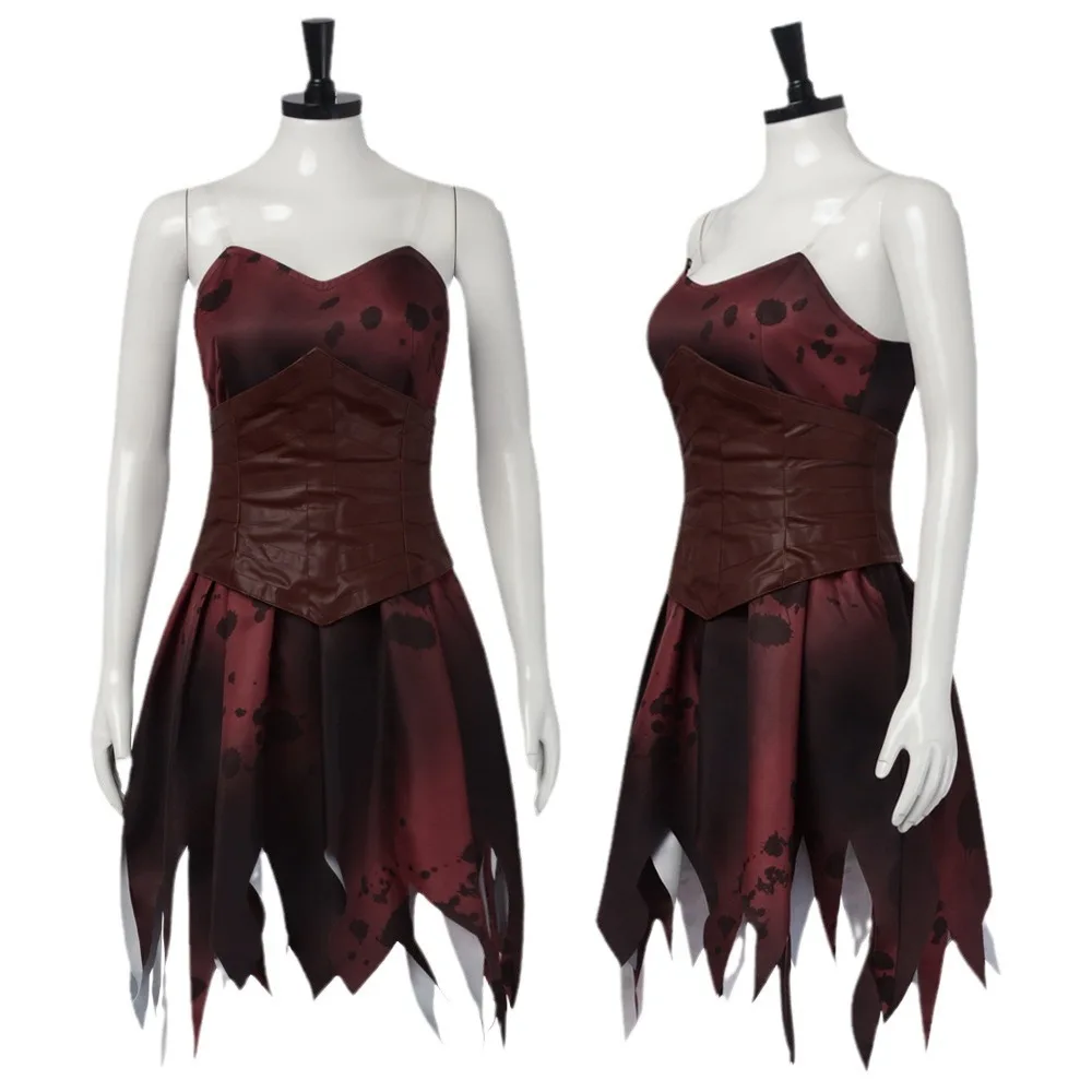 

Princess Cosplay Min Dresses Elodie Red Camisole Dress Waist Seal 2Pcs Set Halloween Performance Costume