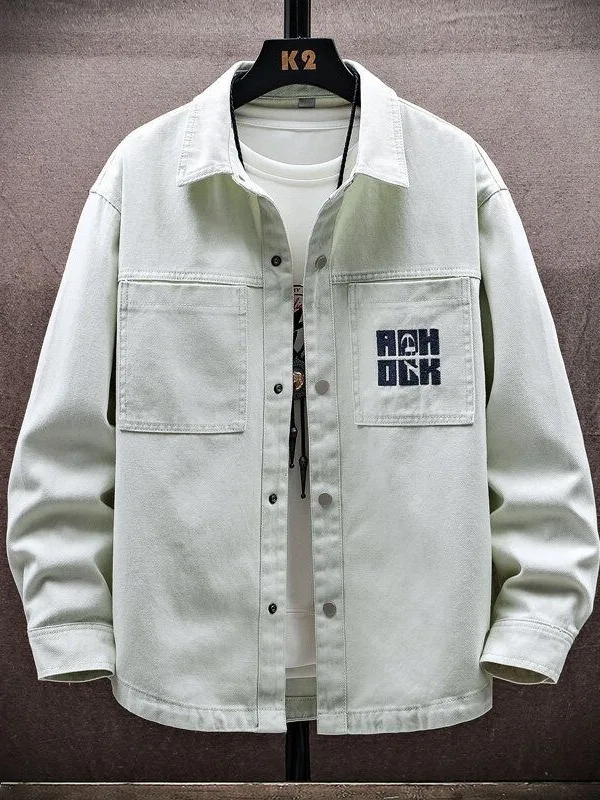 

Весенне-осеннее мужское джинсовое пальто Jaet 2025 New Sle Casual, брендовое свободное крутое джинсовое пальто для школьников младших классов, длинное свековое пальто...