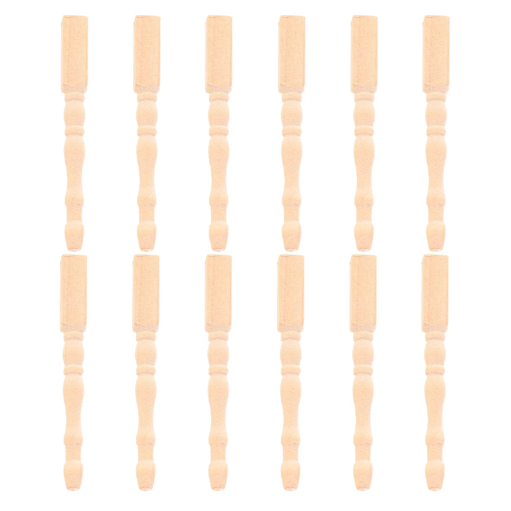 12pcs Miniature Table 1:12 Scale Mini Furniture Feet Wooden Table Legs For Dollhouse Decor Miniature House Accessories Dollhouse