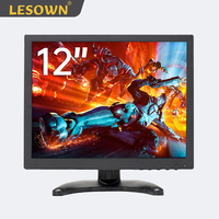 LESOWN HD 1024x768 IPS LCD HDMI Monitor 12 inch Screen VGA AV BNC USB Input Display for PC Computer Camera DVD Security CCTV DVR