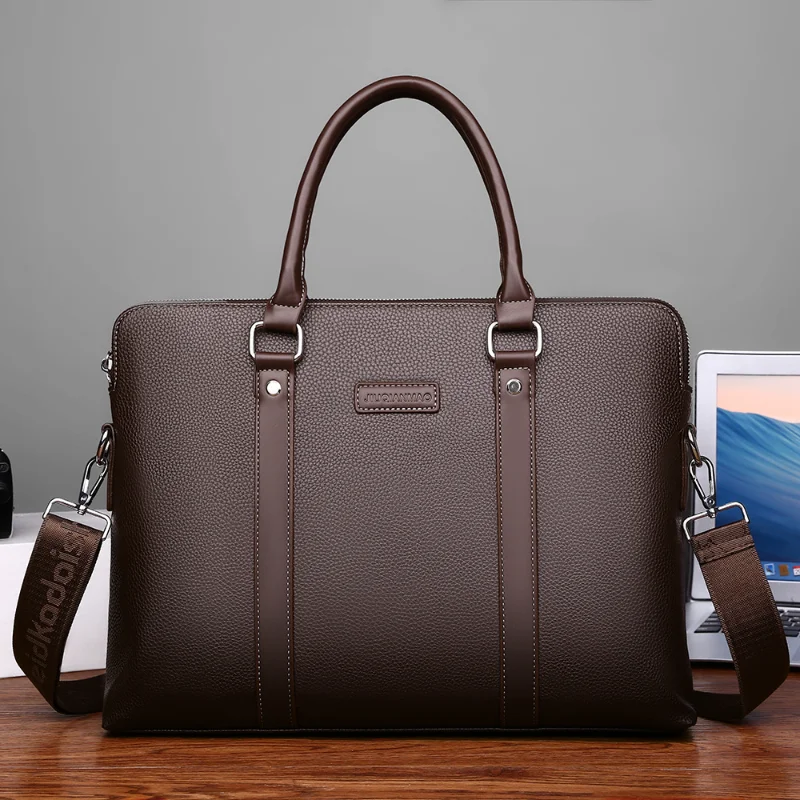 Real leather briefcase men high-grade large capacity commuting large capacity computer storage handbag men business