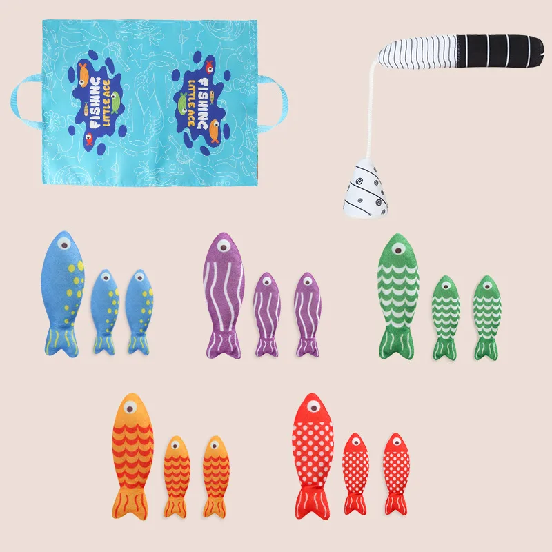 Jouets de poisson Montessori, jeu de pêche en tissu pour les tout-petits de 6 à 12 mois, jouet sensoriel, tasses empilables, comptage des nombres, tri des couleurs, cadeau