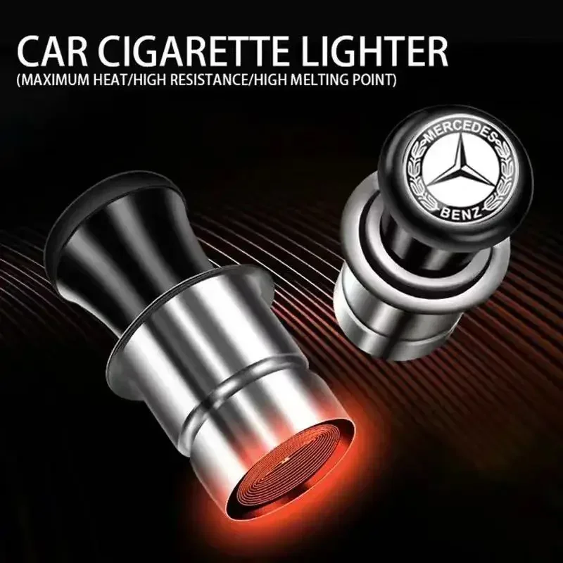 12V Metal Car Windproof Portable flameless Cigarette Lighter For Mercedes benz A C E S Class CLA CLS W212 W213 W204 Accessories